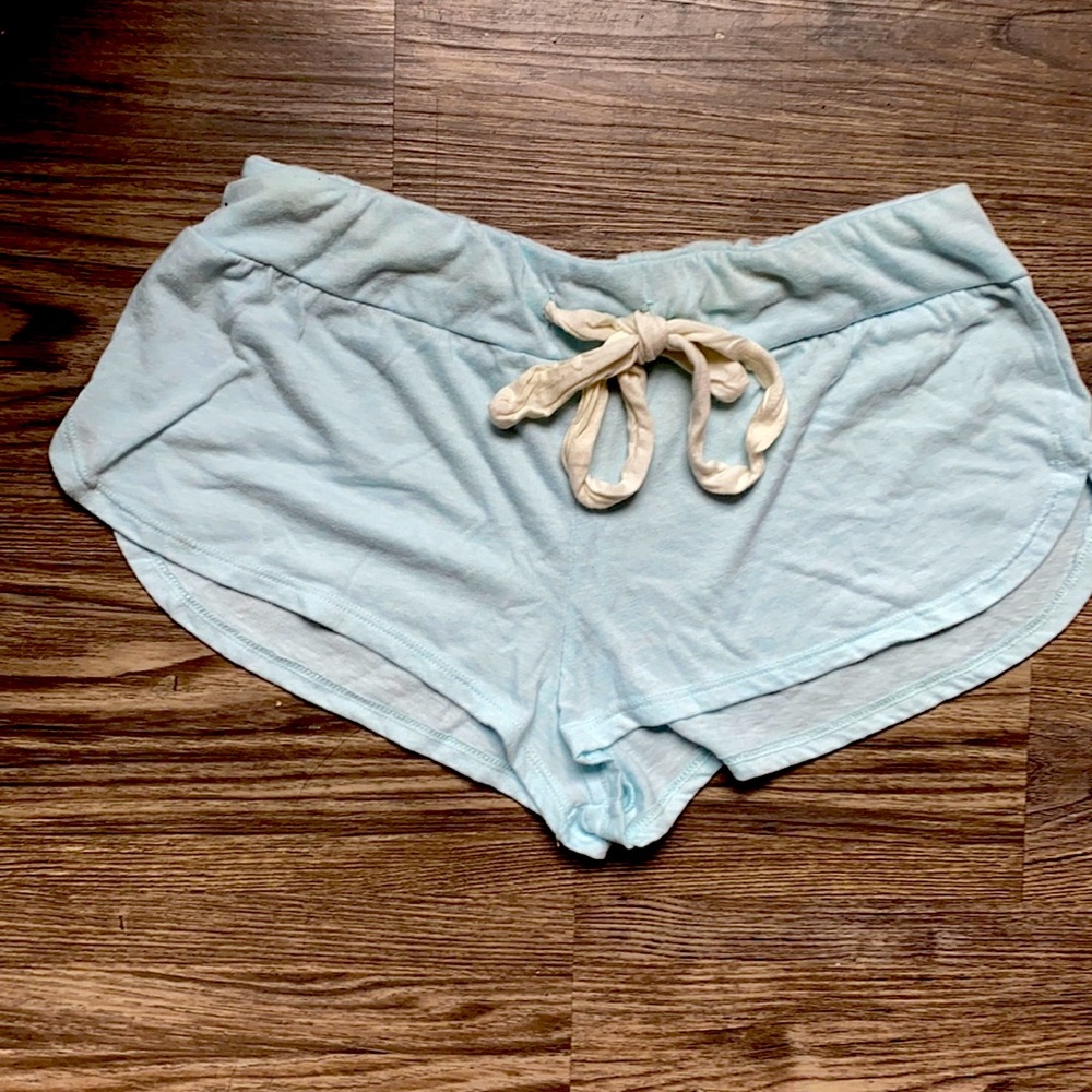 Blue skimpy sleep shorts